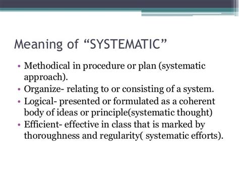 Systematic meaning
